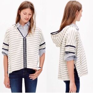 Madewell Elise Hooded Embroidered Tunic Sweater Sz XS/S EUC